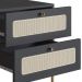 Mesa de Cabeceira 2 Gavetas Palhinha 28933 Linha Oslo Nero Artesano