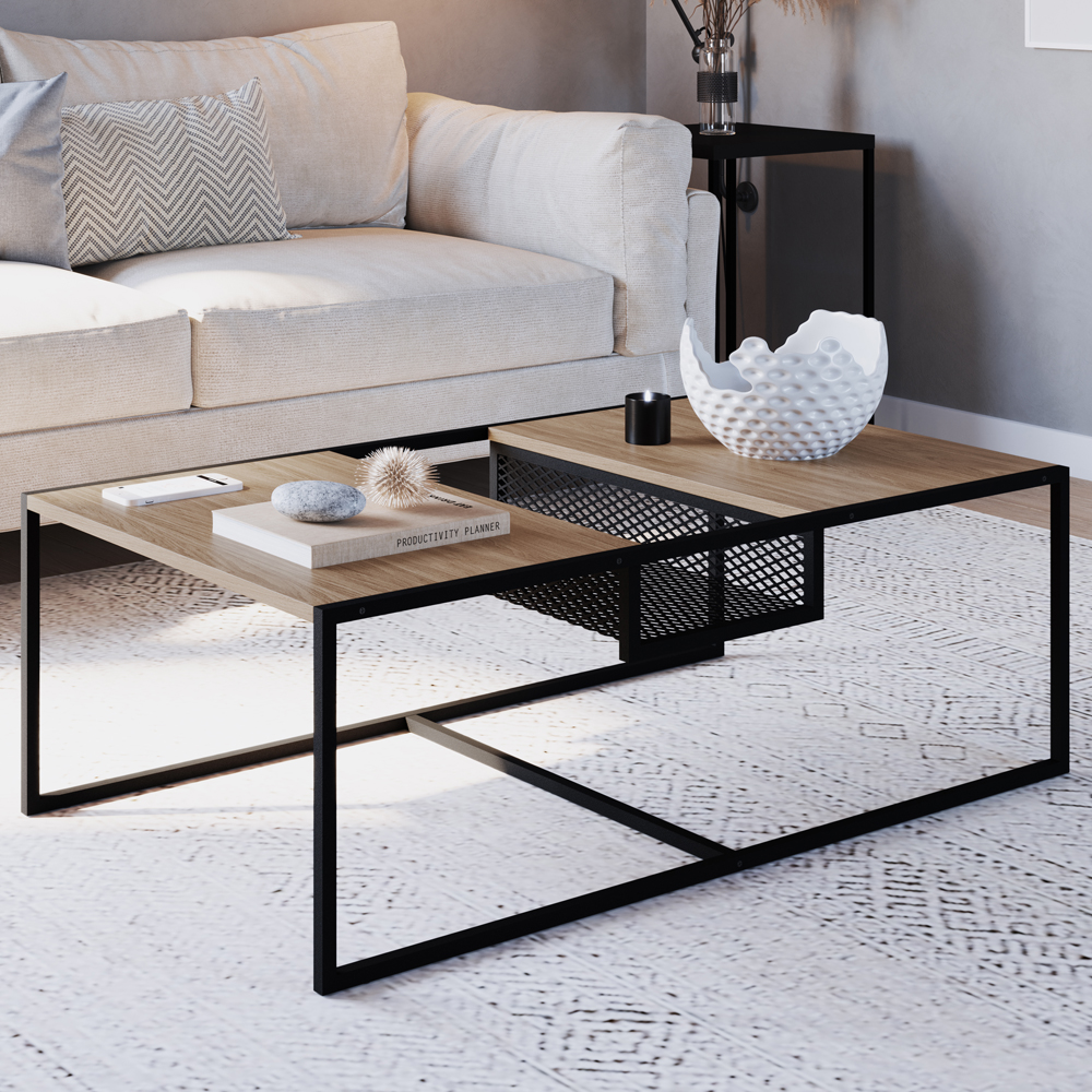 Mesa de Centro 100cm Est Aço York Hanover Artesano