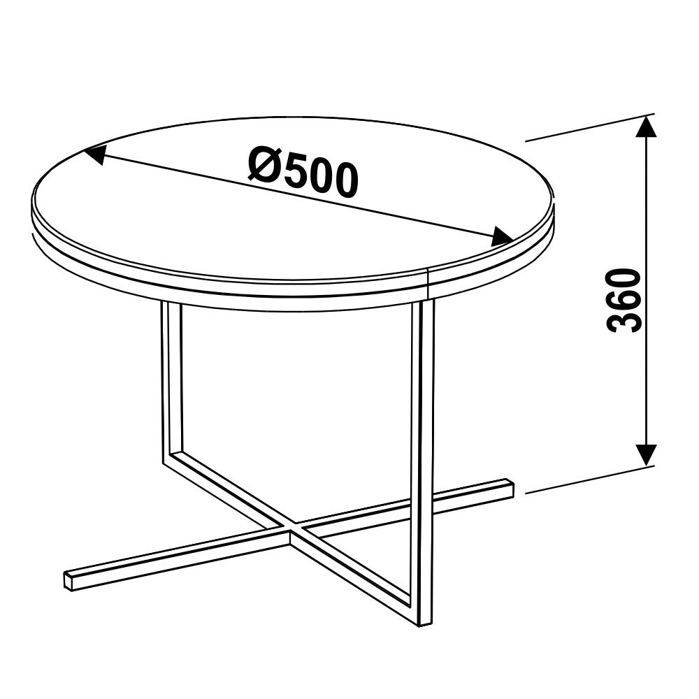 Mesa de Centro Baixa Volpi 24816 Preto - Artesano