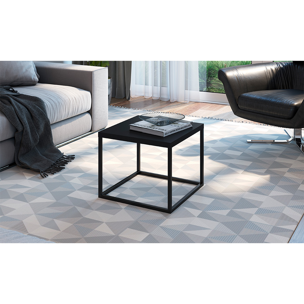 Mesa de Centro Quadrada Cube Preta 33 cm