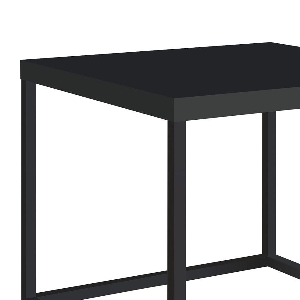 Mesa de Centro Quadrada Cube Preta 33 cm