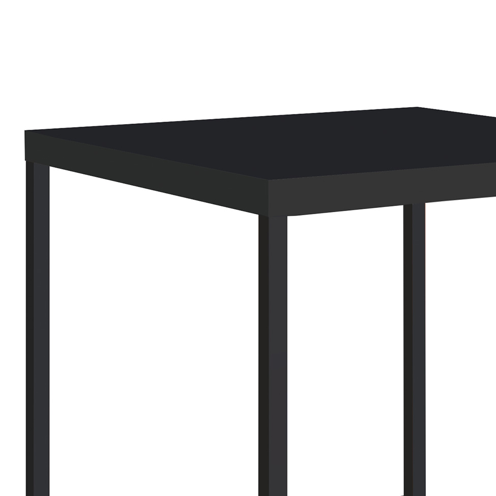 Mesa de Centro Quadrada Cube Preta 38 cm