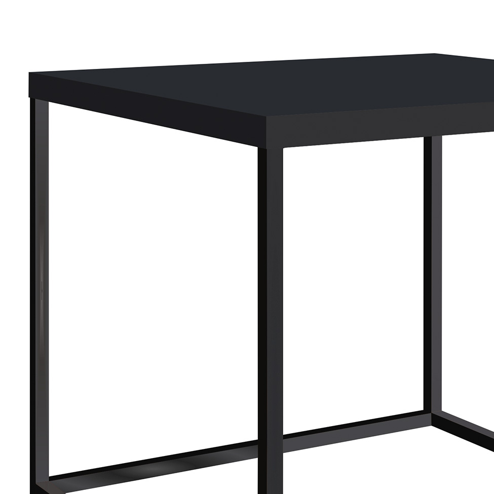 Mesa de Centro Quadrada Cube Preta 43 cm
