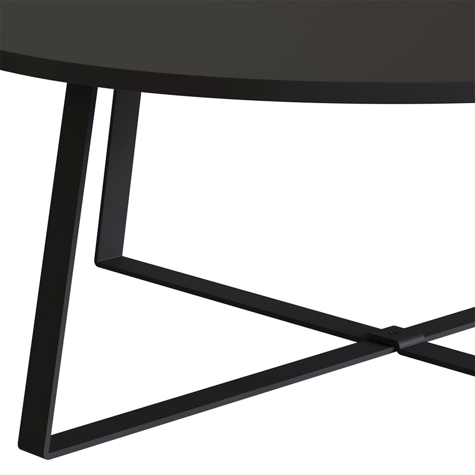 Mesa de Centro Redonda Complementos Preta 60 cm