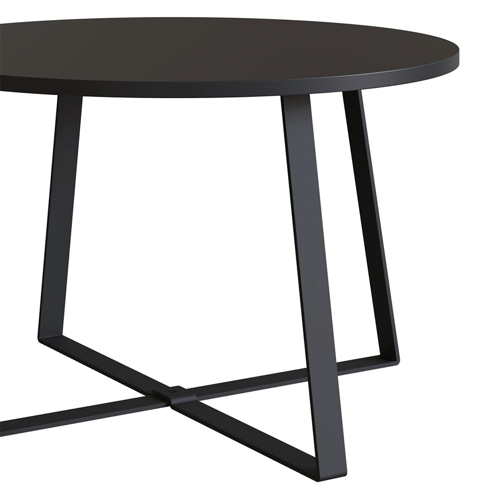 Mesa de Centro Redonda Complementos Preta 60 cm