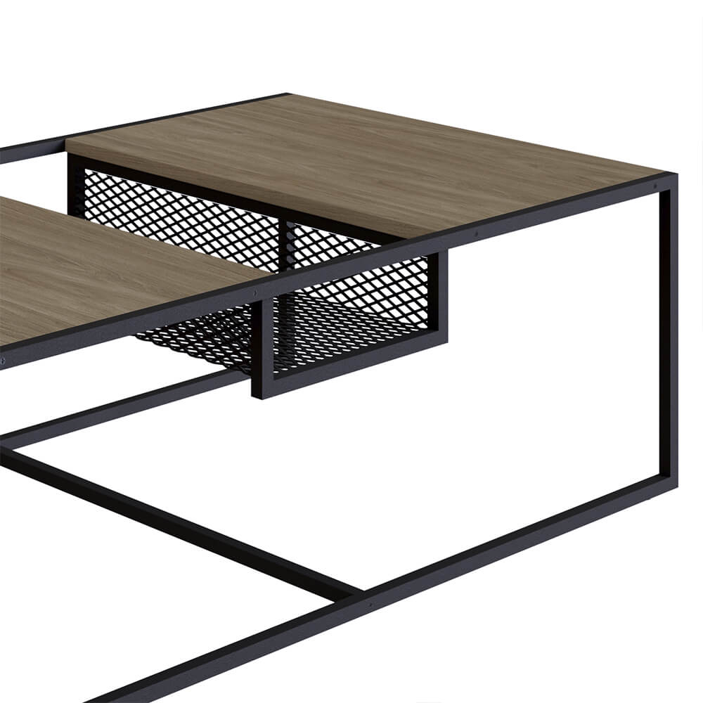 Mesa de Centro York 100cm Estrutura Preto Fosco - Hanover