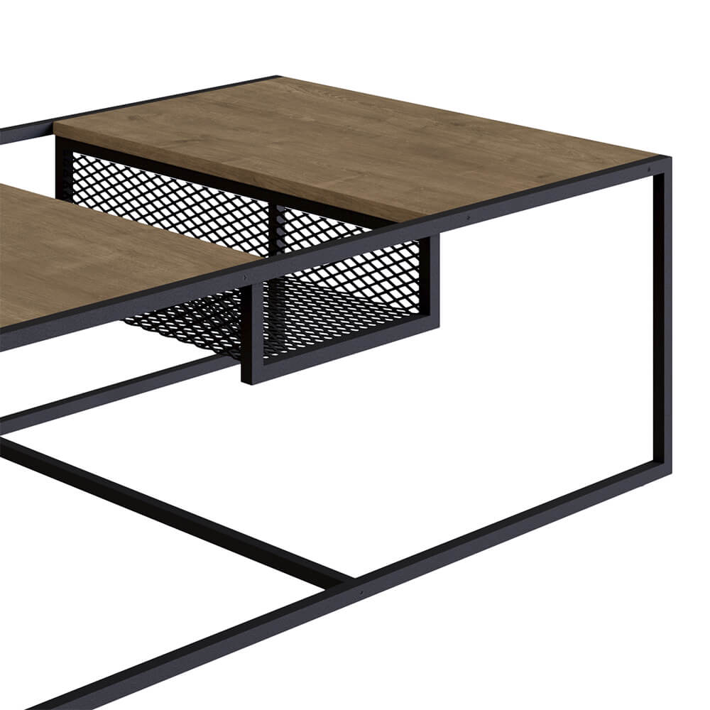 Mesa de Centro York 100cm Estrutura Preto Fosco - Vermont