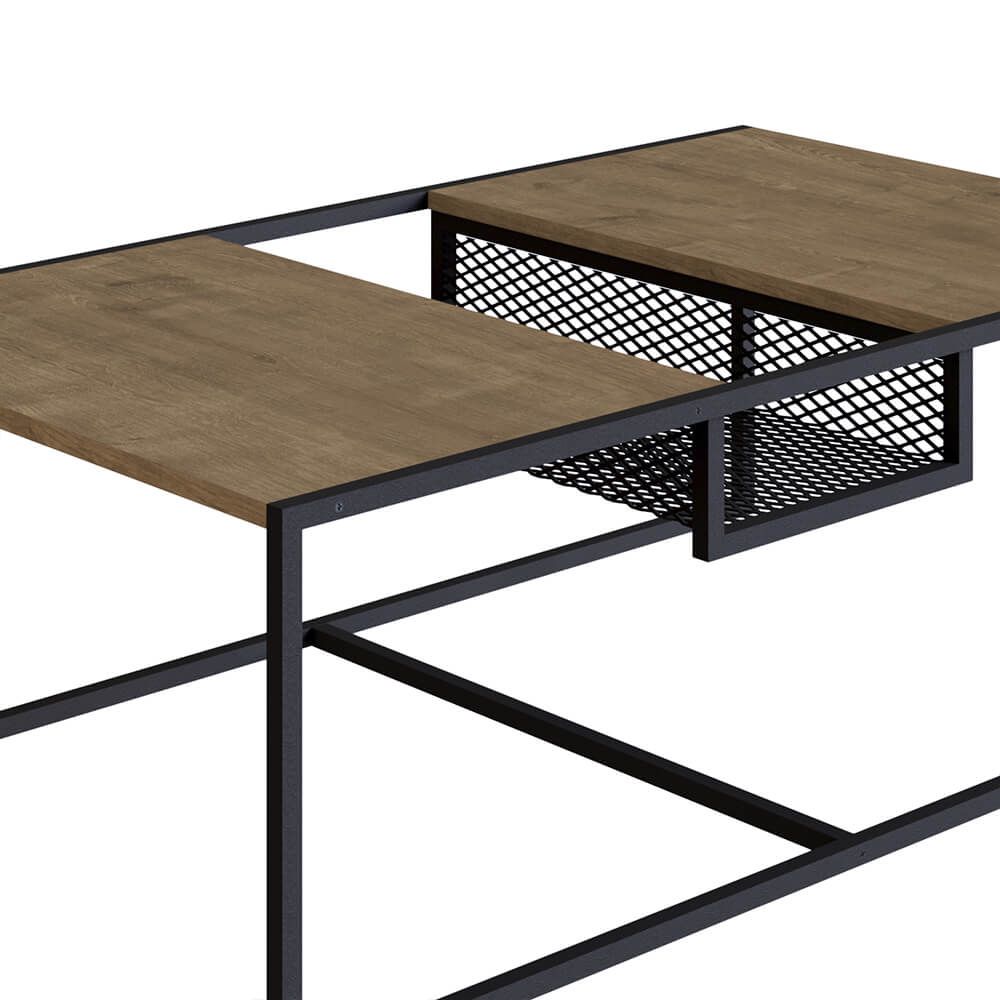 Mesa de Centro York 100cm Estrutura Preto Fosco - Vermont