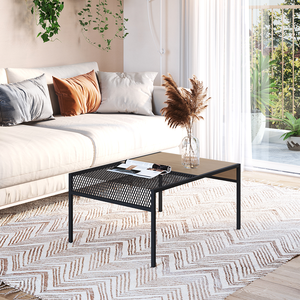 Mesa de Centro York Hanover e Preta 80 cm