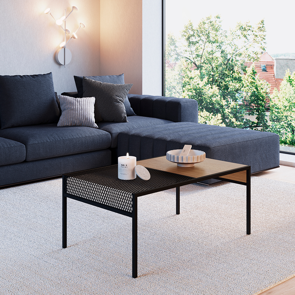 Mesa de Centro York Hanover e Preta 80 cm