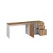 Mesa de Escritório em L Concept 1 PT 3 GV Nogal e Branca