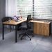 Mesa de Escritório em L Concept 1 PT 3 GV Nogal e Preta