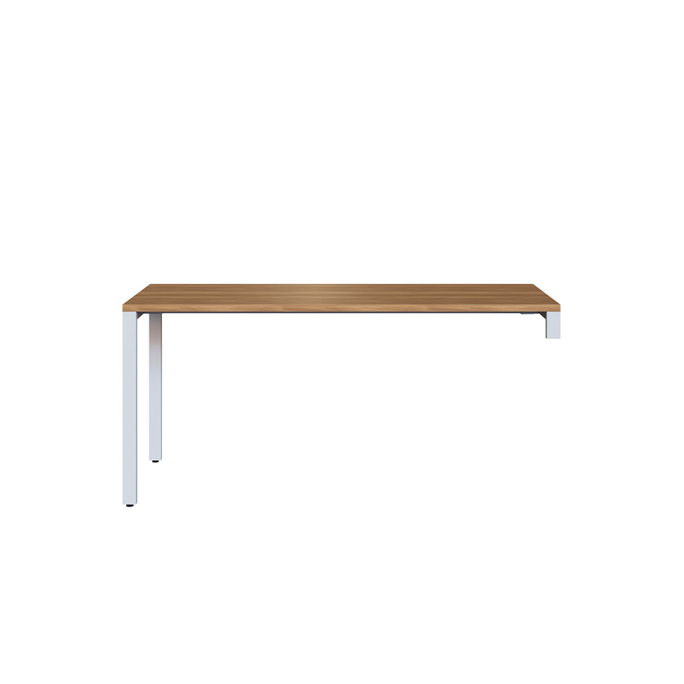 Mesa de Escritório em L com 2 Estantes Concept 1 PT 3 GV Nogal e Branca