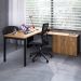 Mesa de Escritório em L com 2 Estantes Concept 1 PT 3 GV Nogal e Preta