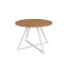 Mesa de Jantar Redonda com Tampo MDP Concept Nogal e Branca 110 cm