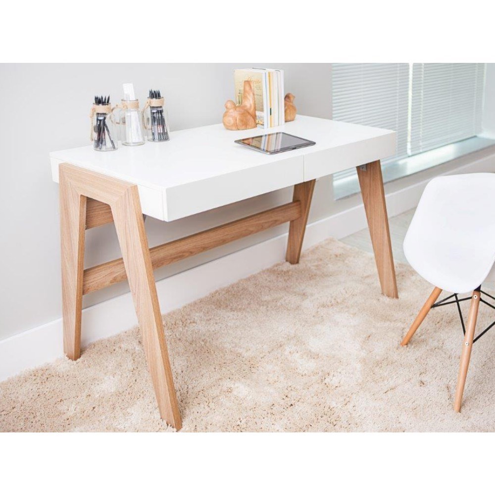Mesa para Computador Escrivaninha Trend 2 Gavetas Hanover/Off White - Artesano