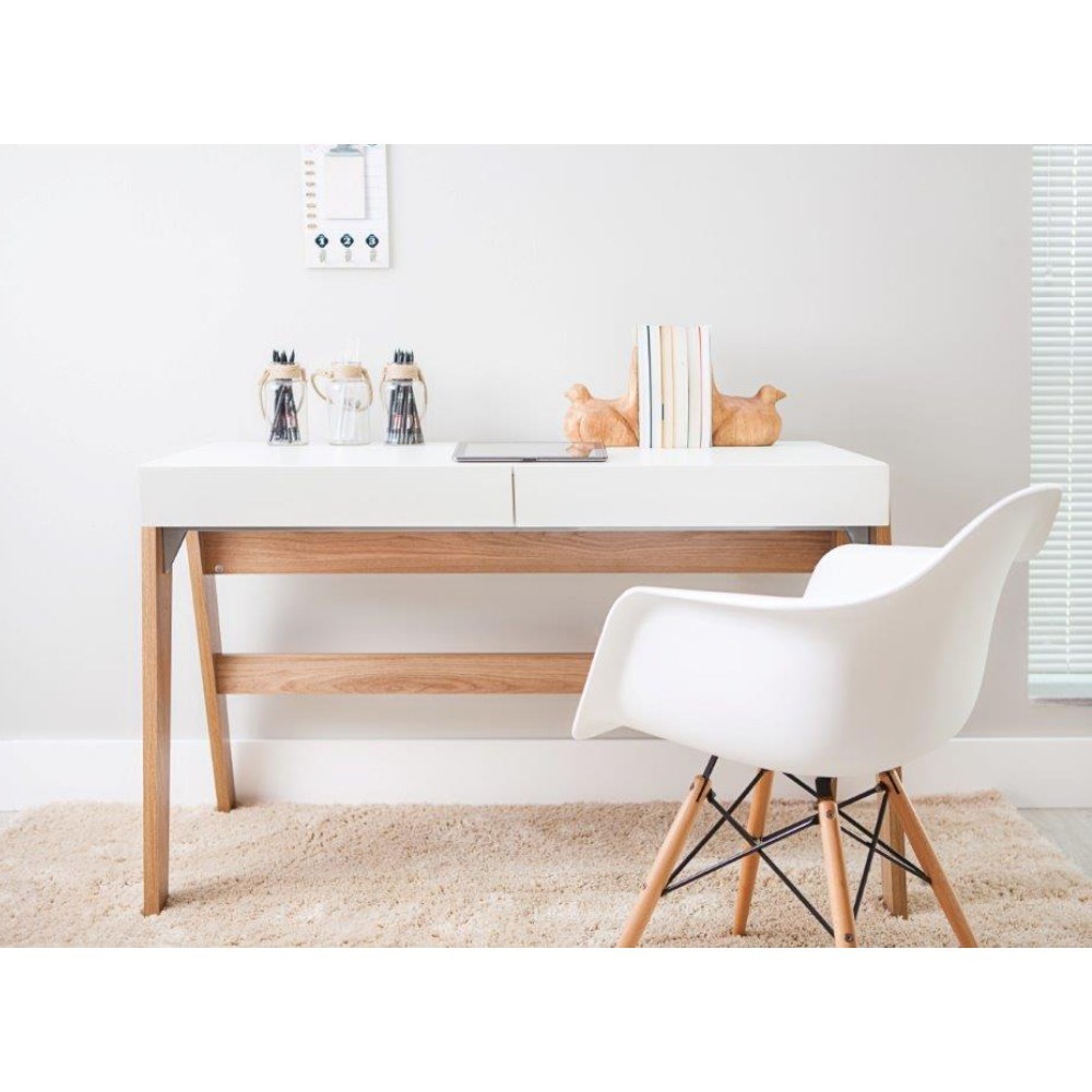 Mesa para Computador Escrivaninha Trend 2 Gavetas Hanover/Off White - Artesano