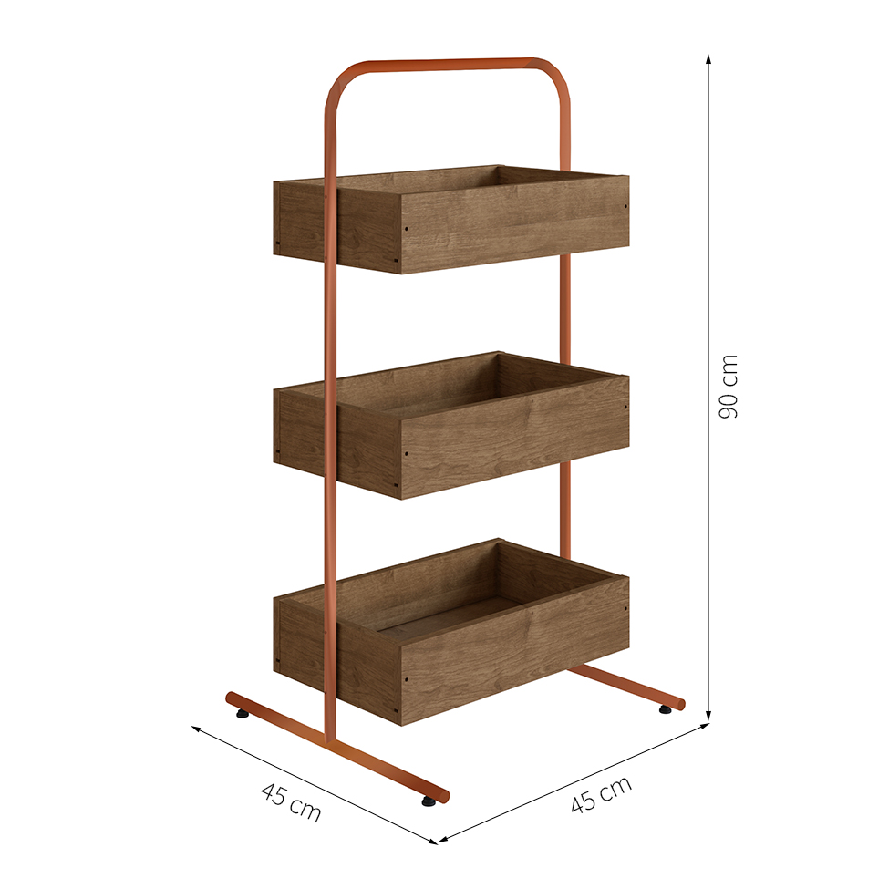 Organizador Tube Cobre e Vermont 90 cm