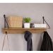 Prateleira Decorativa Com 03 Ganchos 90CM 27894 Vermont Preto Artesano