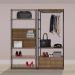 Quarto Modulado Closet 2 Módulos Estilo Industrial Steel Quadra Vermont Base Preto - Artesano