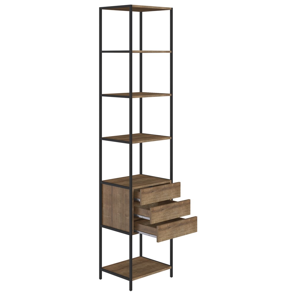 Quarto Modulado Completo 4 Módulos Estilo Industrial Steel Quadra Vermont Base Preto - Artesano