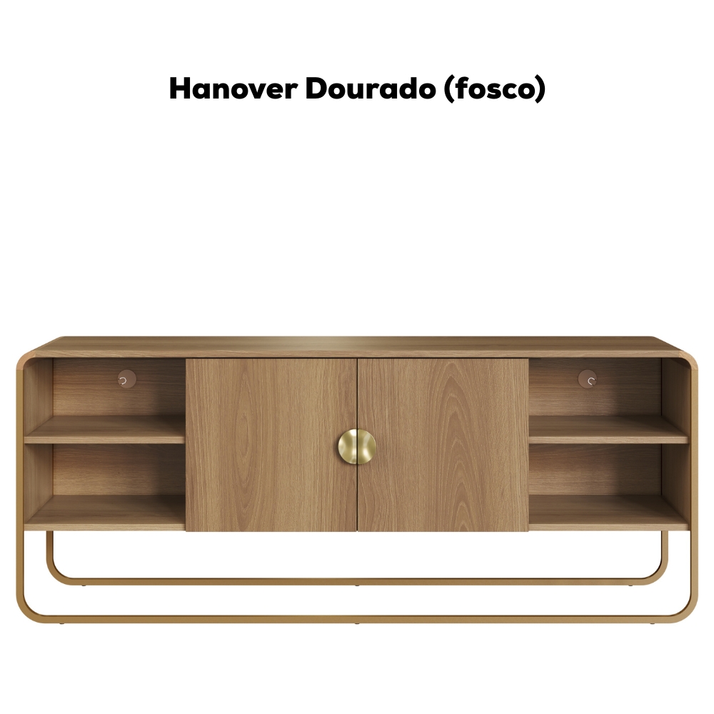 Rack Bancada Organica TV 55 Pol 150 cm 28070 Hanover Dourado Artesano