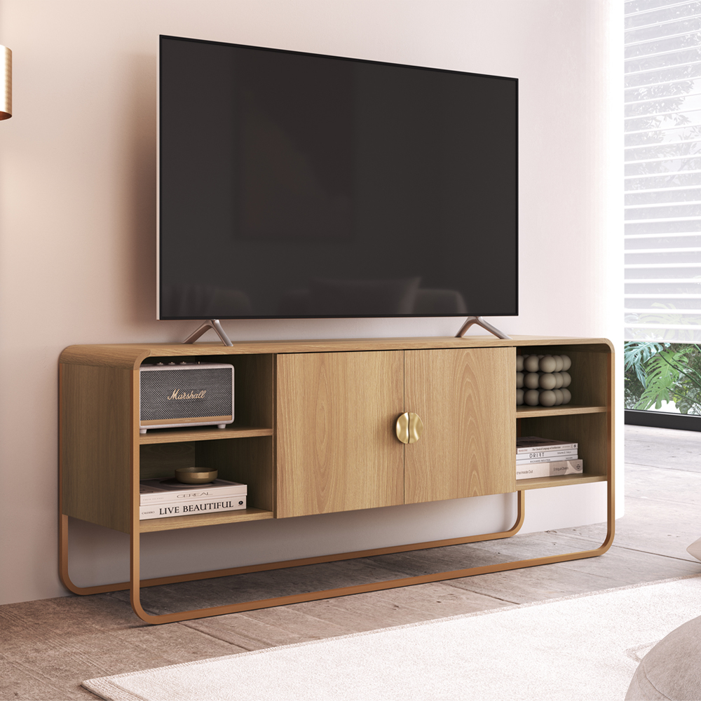 Rack Bancada Organica TV 55 Pol 150 cm 28070 Hanover Dourado Artesano