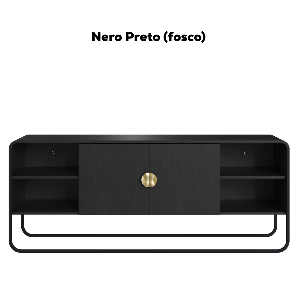 Rack Bancada Organica TV 55 Pol 150 cm 28070 Nero Preto Artesano