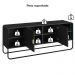Rack Bancada Organica TV 55 Pol 150 cm 28070 Nero Preto Artesano