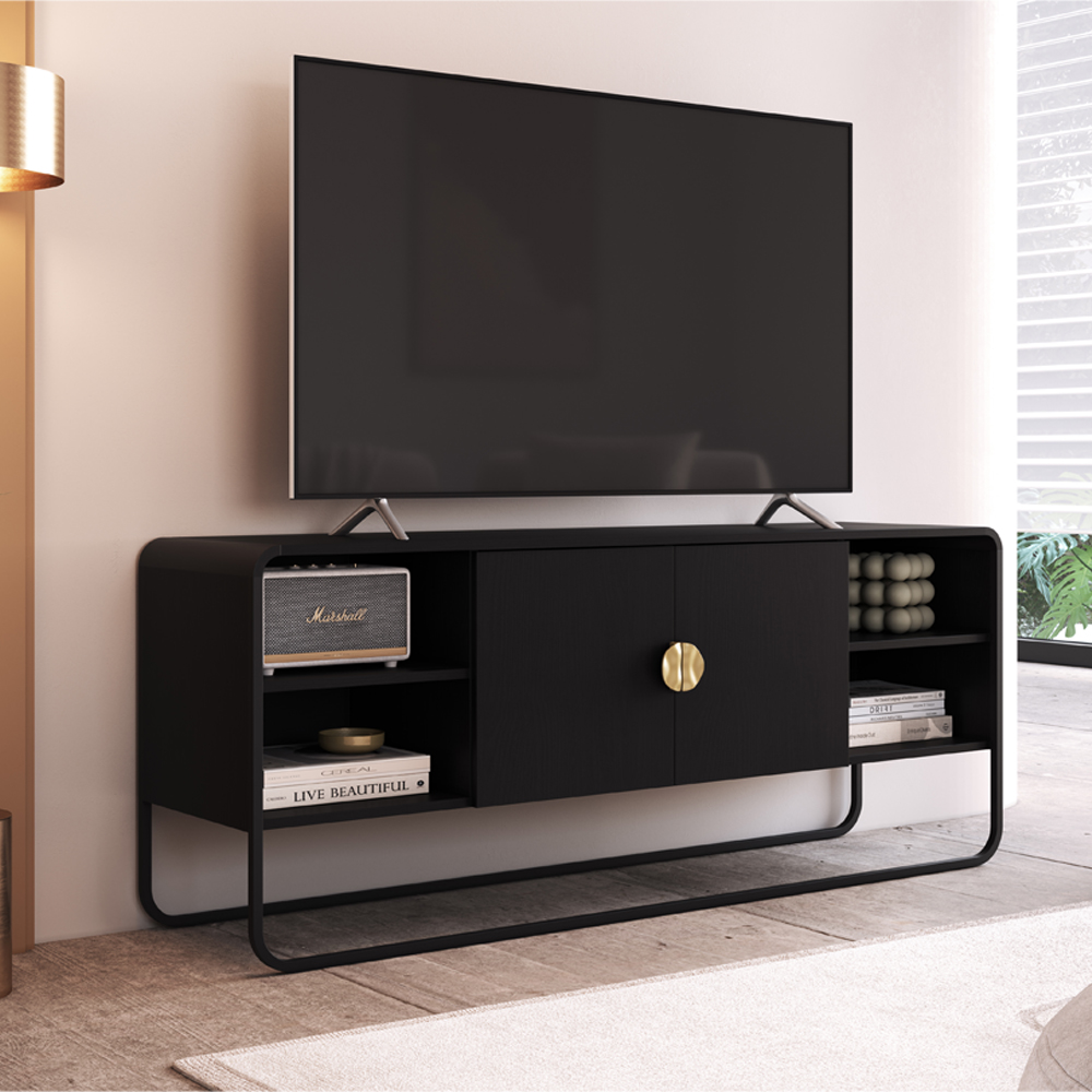 Rack Bancada Organica TV 55 Pol 150 cm 28070 Nero Preto Artesano