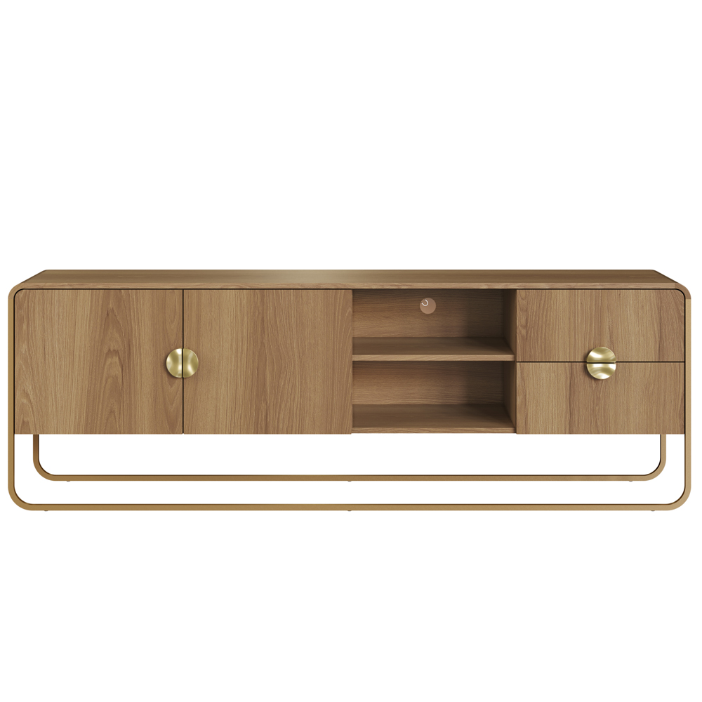 Rack Bancada Organica TV 65 Pol 180 cm 28076 Hanover Dourado Artesano