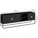 Rack Bancada Organica TV 65 Pol 180 cm 28076 Nero Preto Artesano