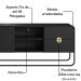 Rack Bancada Organica TV 65 Pol 180 cm 28076 Nero Preto Artesano