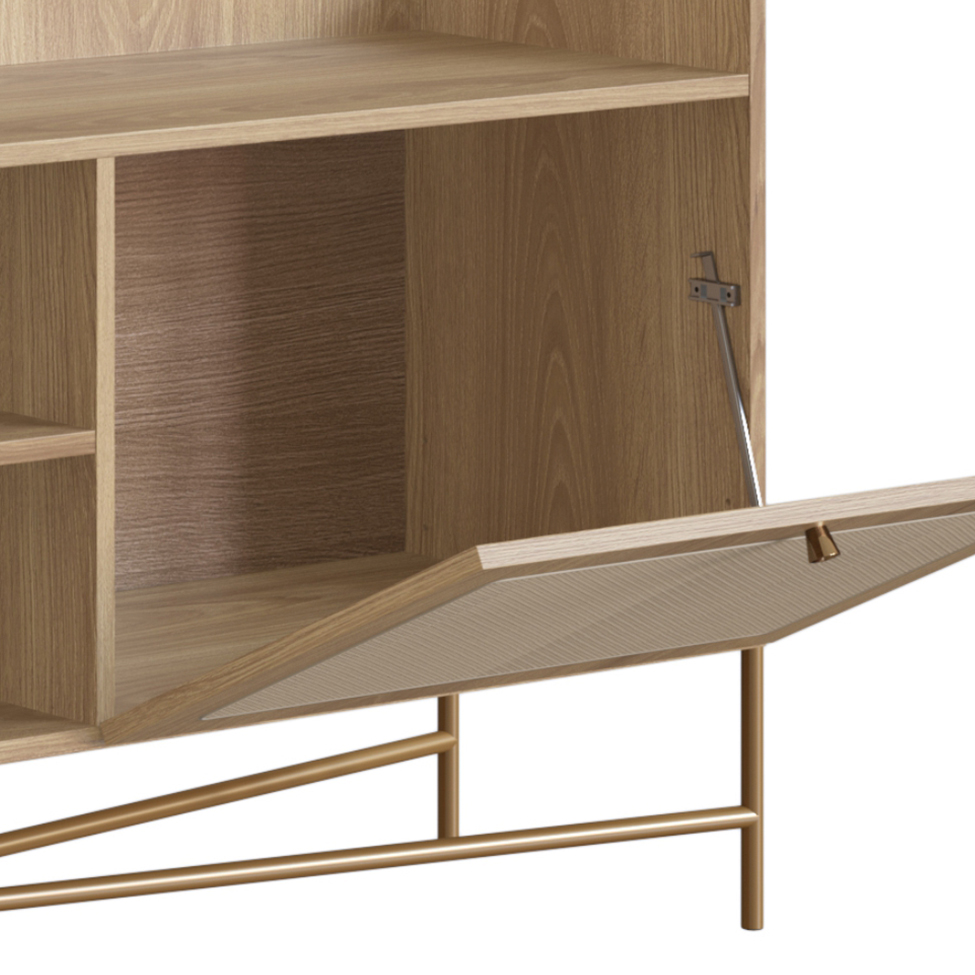 Rack Oslo 2 PT Hanover e Dourado 183 cm