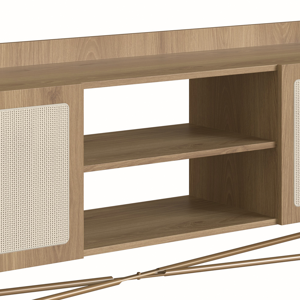 Rack Oslo 2 PT Hanover e Dourado 183 cm