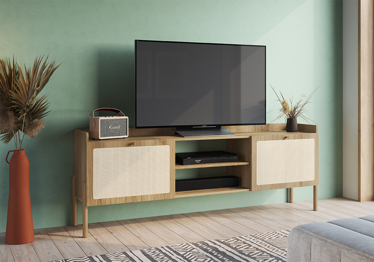Rack Para TV 65 Pol 183 CM Pes Madeira 27930 Oslo Hanover Artesano
