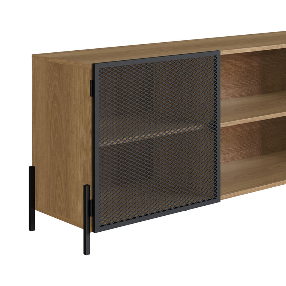 Rack York 180cm Estrutura Preto Fosco - Hanover