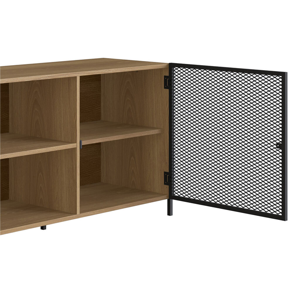Rack York 180cm Estrutura Preto Fosco - Hanover