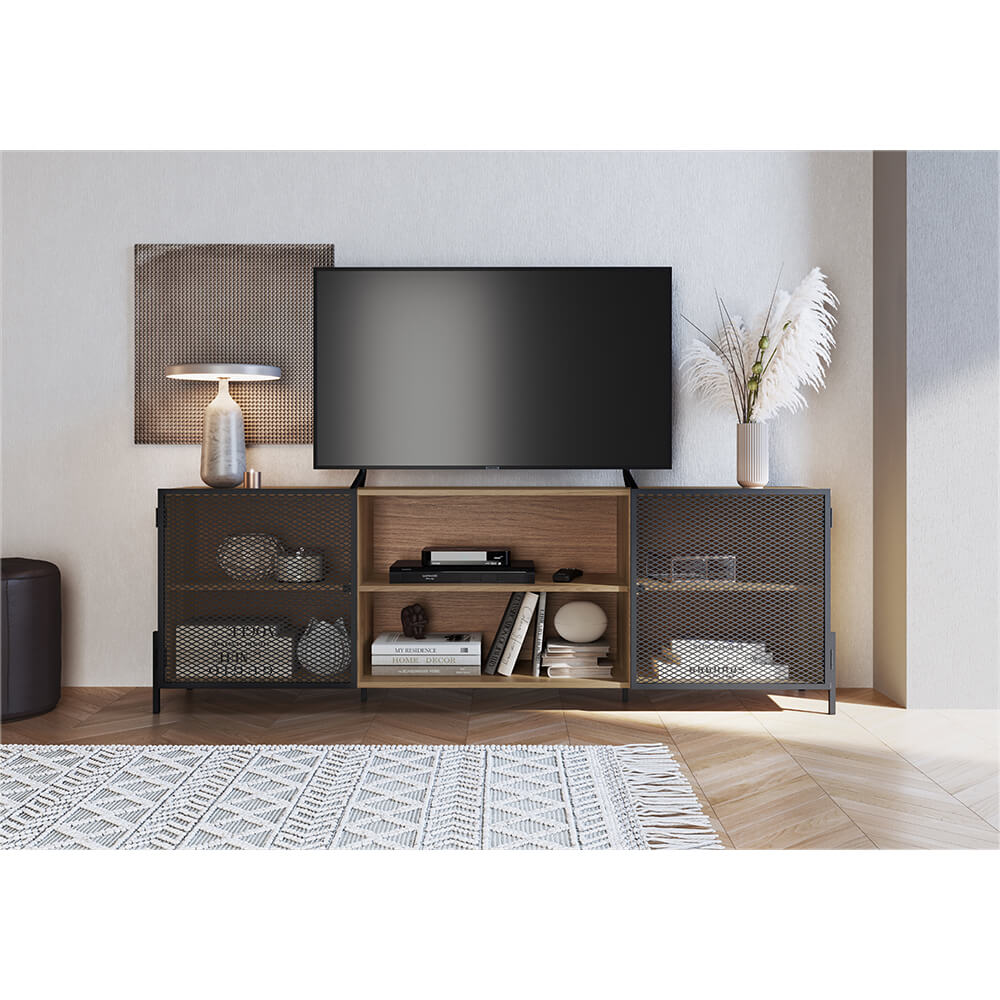 Rack York 180cm Estrutura Preto Fosco - Hanover