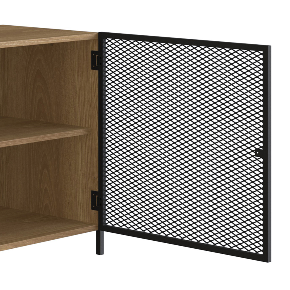 Rack York Hanover e Preto 180 cm