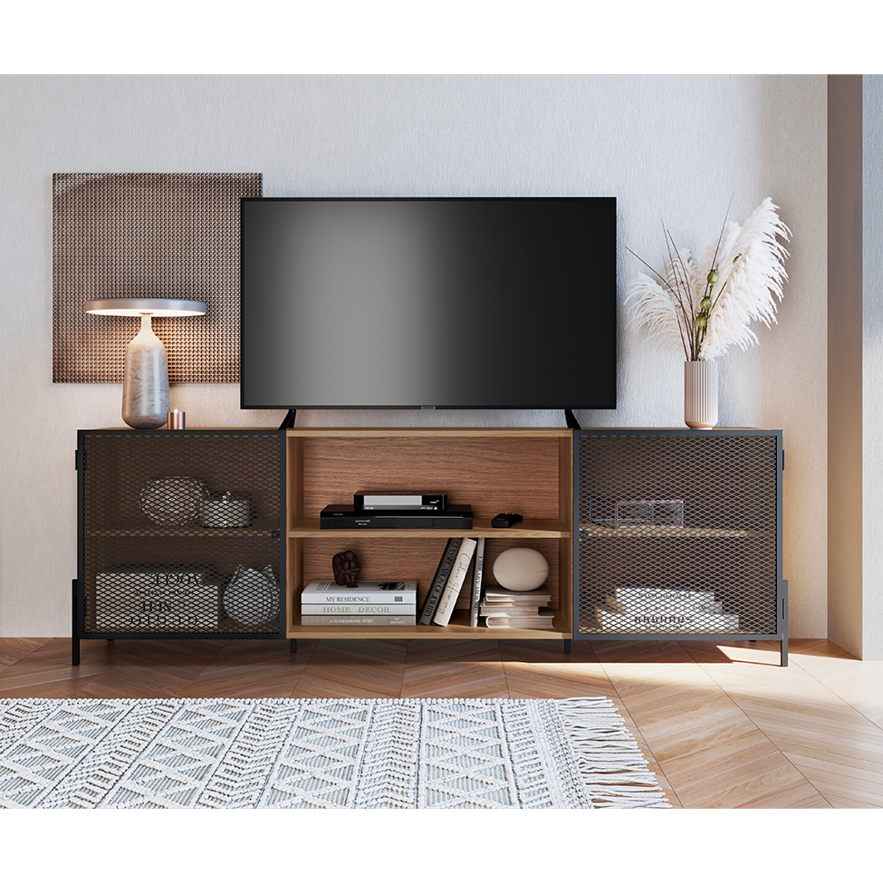 Rack York Hanover e Preto 180 cm