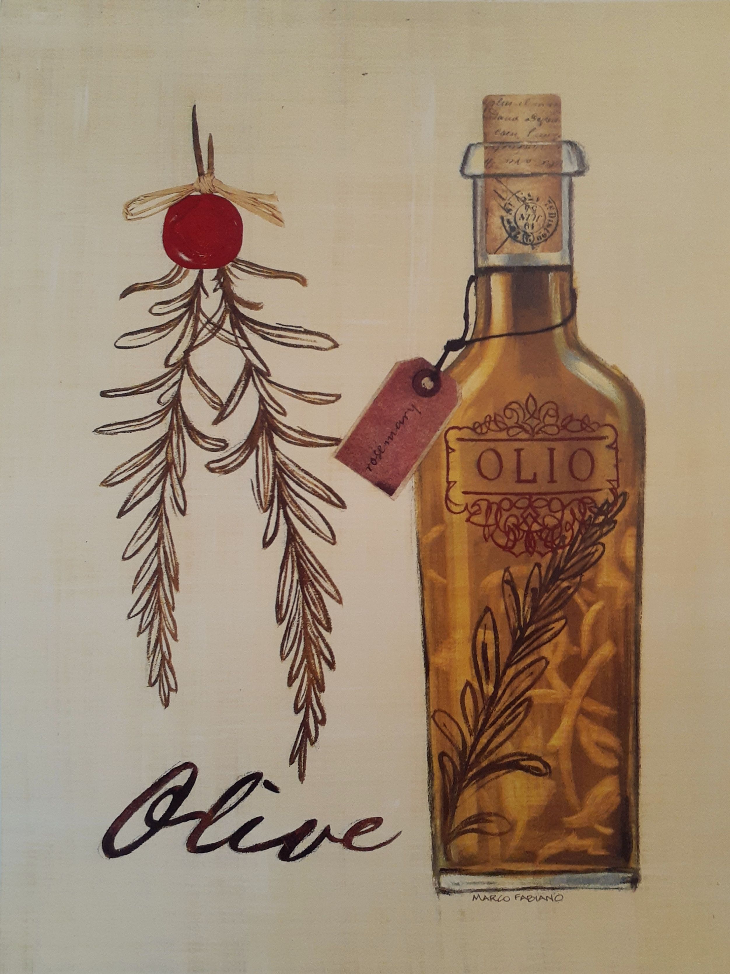 Gravura Coleção Cozinha Olive 21 X 15,5 Cm