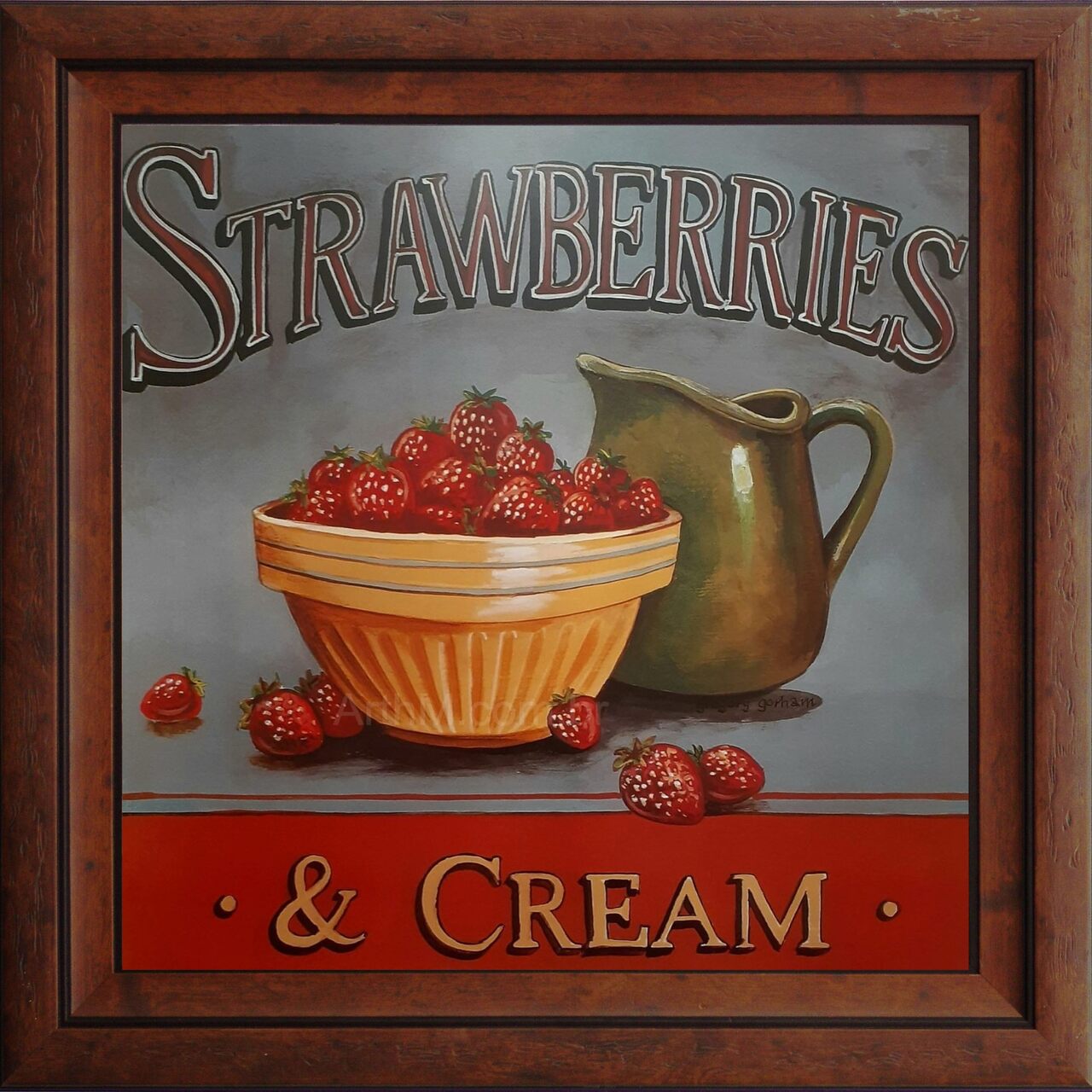 Gravura Da Coleção Cozinha Morangos 45 X 45 Cm
