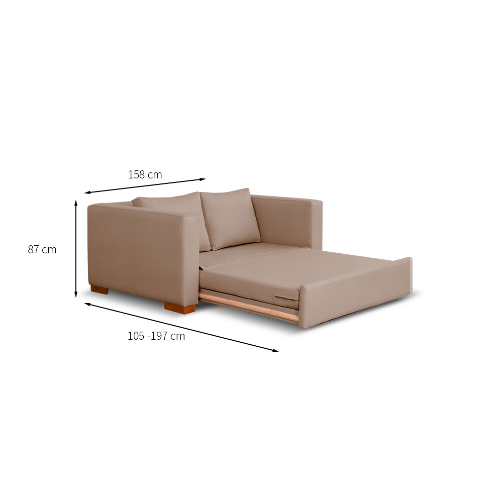 Sofá-Cama Casal 2 Lugares Palm Linho Bege