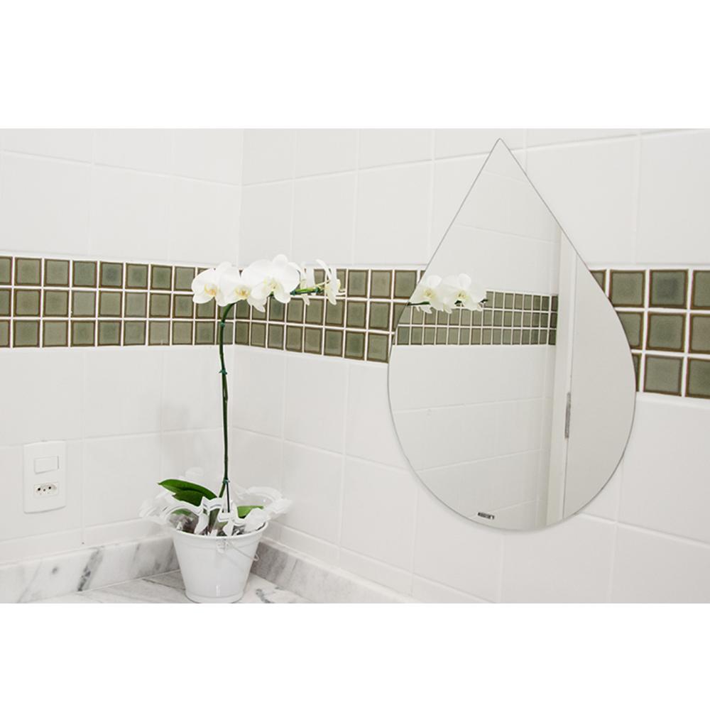 Espelho para Banheiro Formato de Gota Decorativo 40x54cm Lapidado Margarida Astra