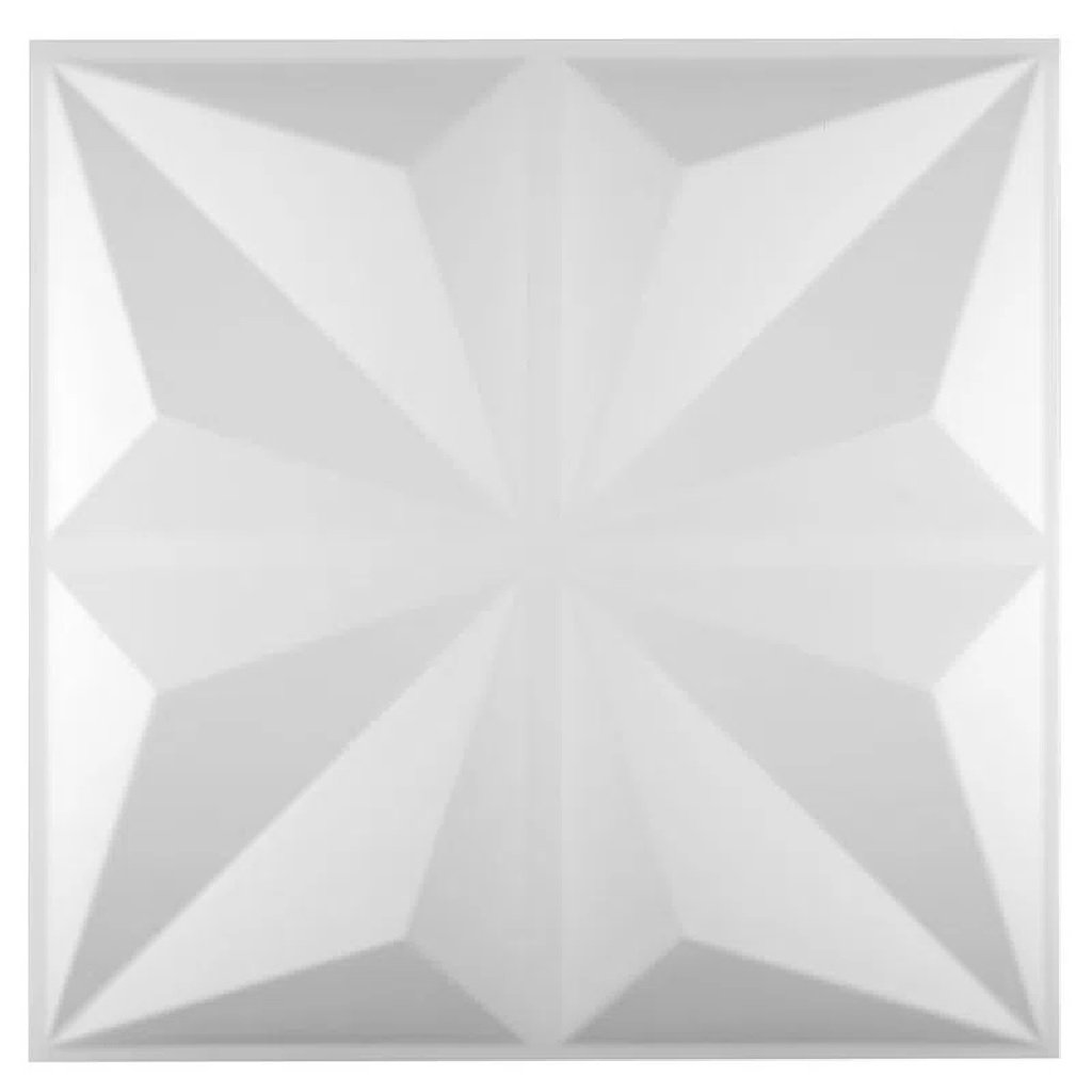 Revestimento Plástico 3D Origami Placa de 50 cm x 50 cm Branca Astra
