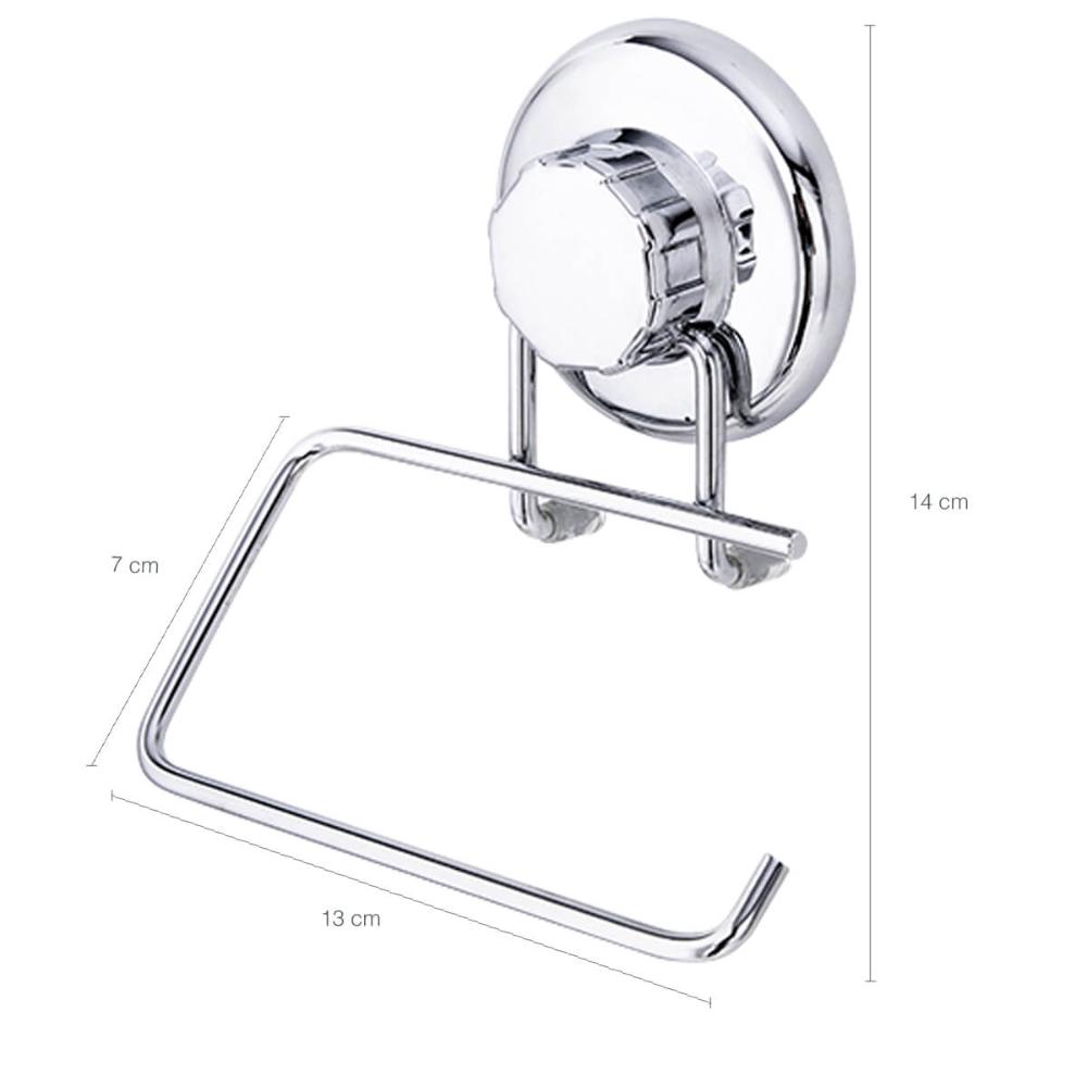 Suporte para Papel Higiênico com Ventosa Inox Banheiro Casa