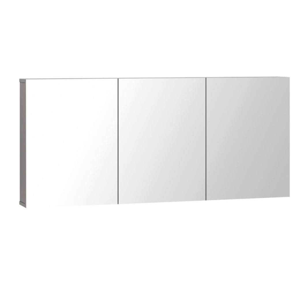 Espelheira Armário Banheiro Conexion 120cm Montada - Cinza Matt