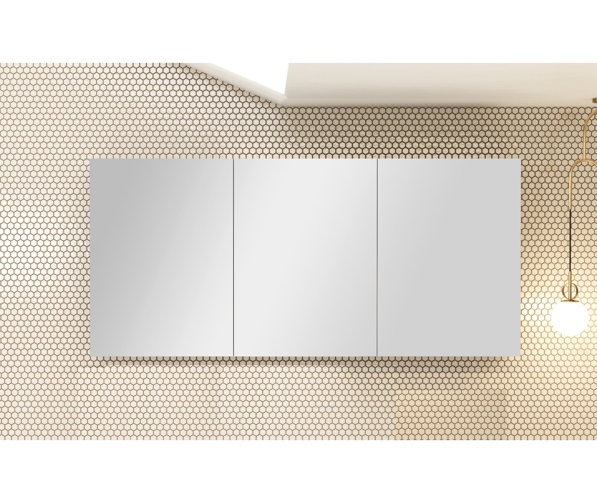 Espelheira Armário Banheiro Conexion 120cm Montada - Cinza Matt