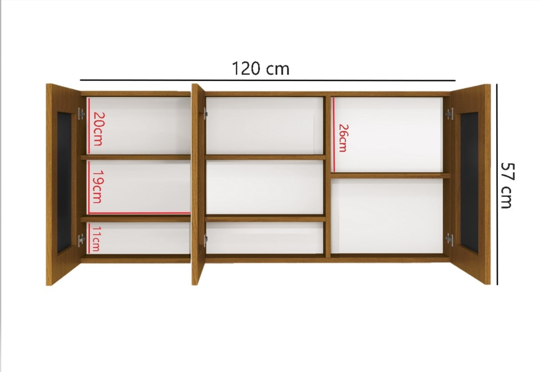 Espelheira Para Banheiro Intenso 120cm  Freijó Suspensa